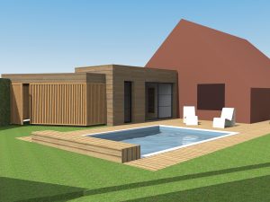 Etudes pour l’extension d’une maison individuelle avec piscine et carport